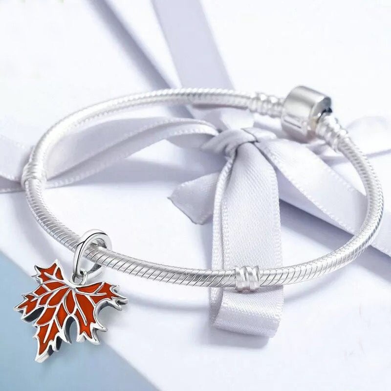 ABAOLA Autumn Maple Dangle 925 Sterling Silver Maple leaves Charm Beads for Charms Bracelet & Necklace - Image 4